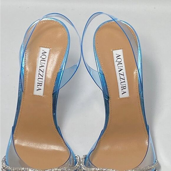 Aquazzura Gatsby Crystal-Embellished Slingback pumps size 38 - Picture 5 of 15